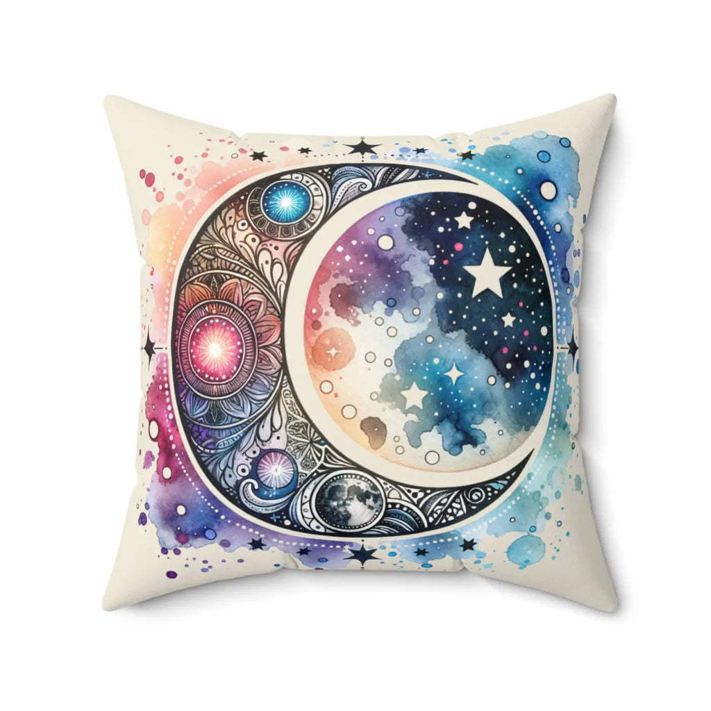 Cosmic Spun Polyester Square Pillow - Moon Magic Decor - DipaliZ