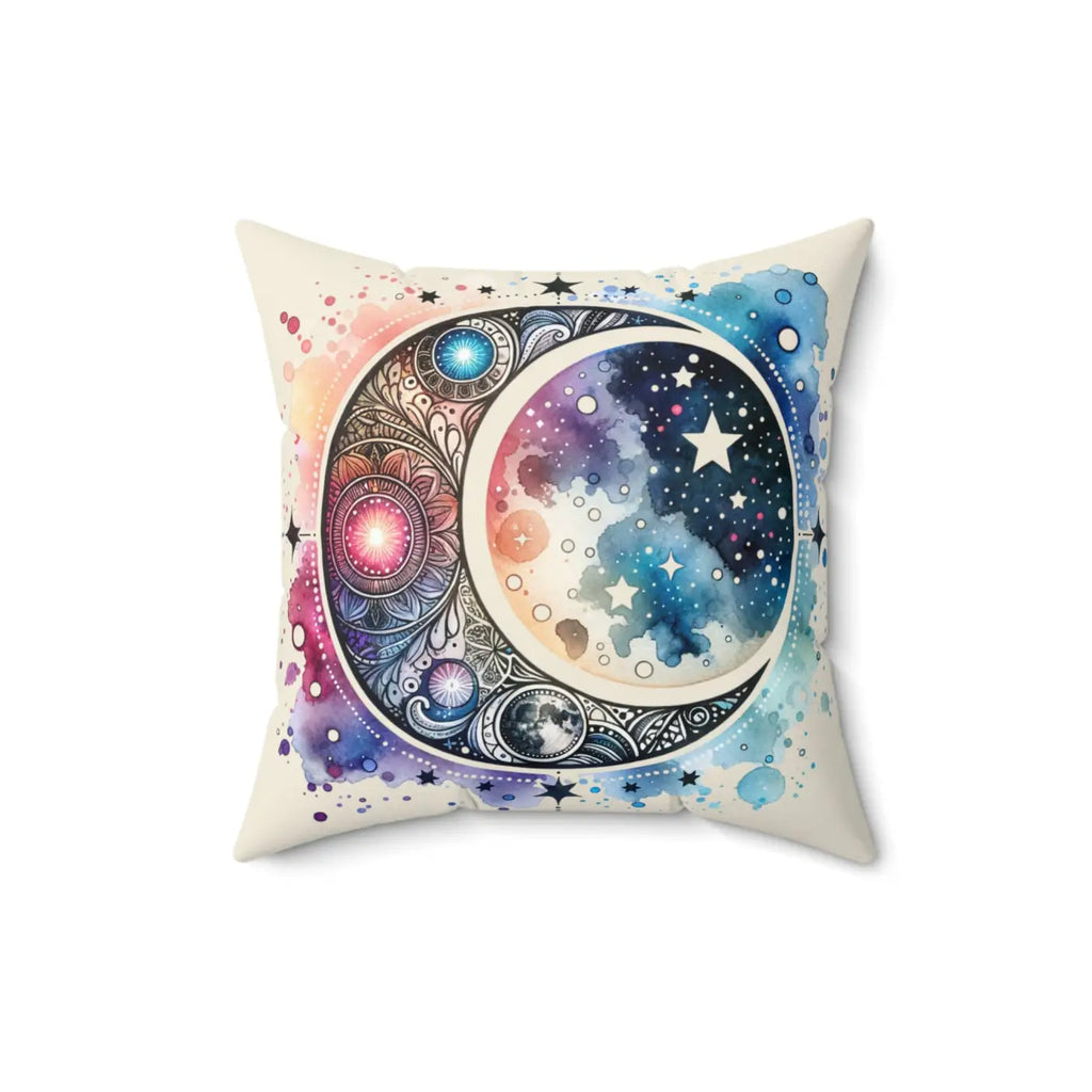 Cosmic Spun Polyester Square Pillow - Moon Magic Decor - DipaliZ