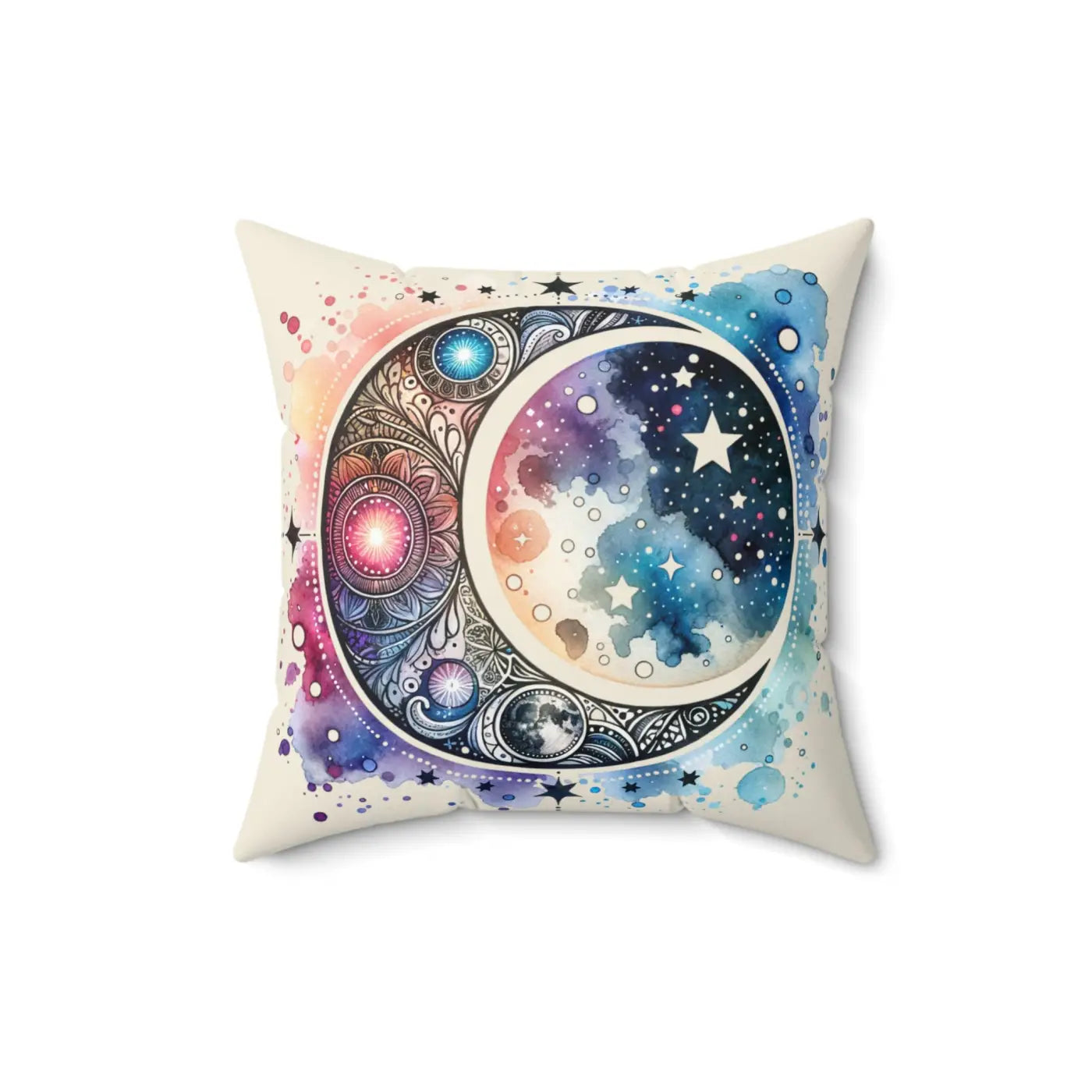 Cosmic Spun Polyester Square Pillow - Moon Magic Decor - DipaliZ