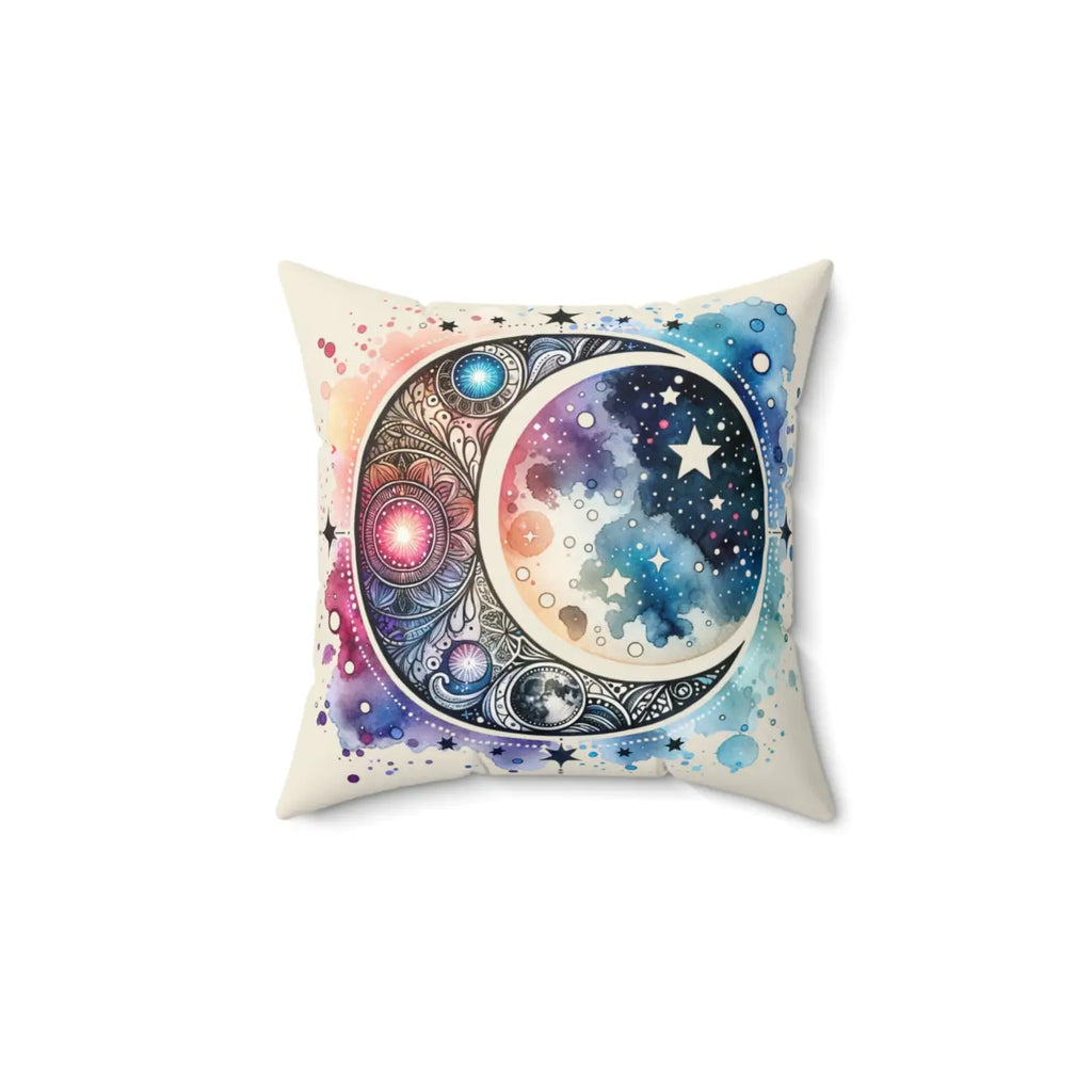 Cosmic Spun Polyester Square Pillow - Moon Magic Decor - DipaliZ