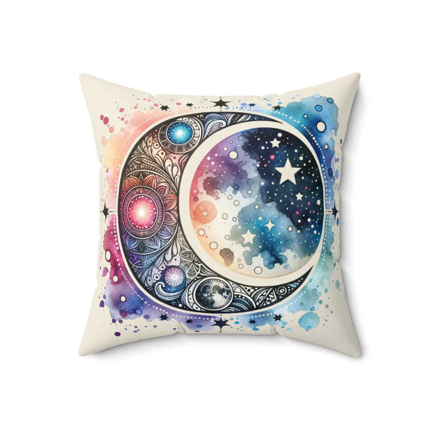 Cosmic Spun Polyester Square Pillow - Moon Magic Decor - DipaliZ