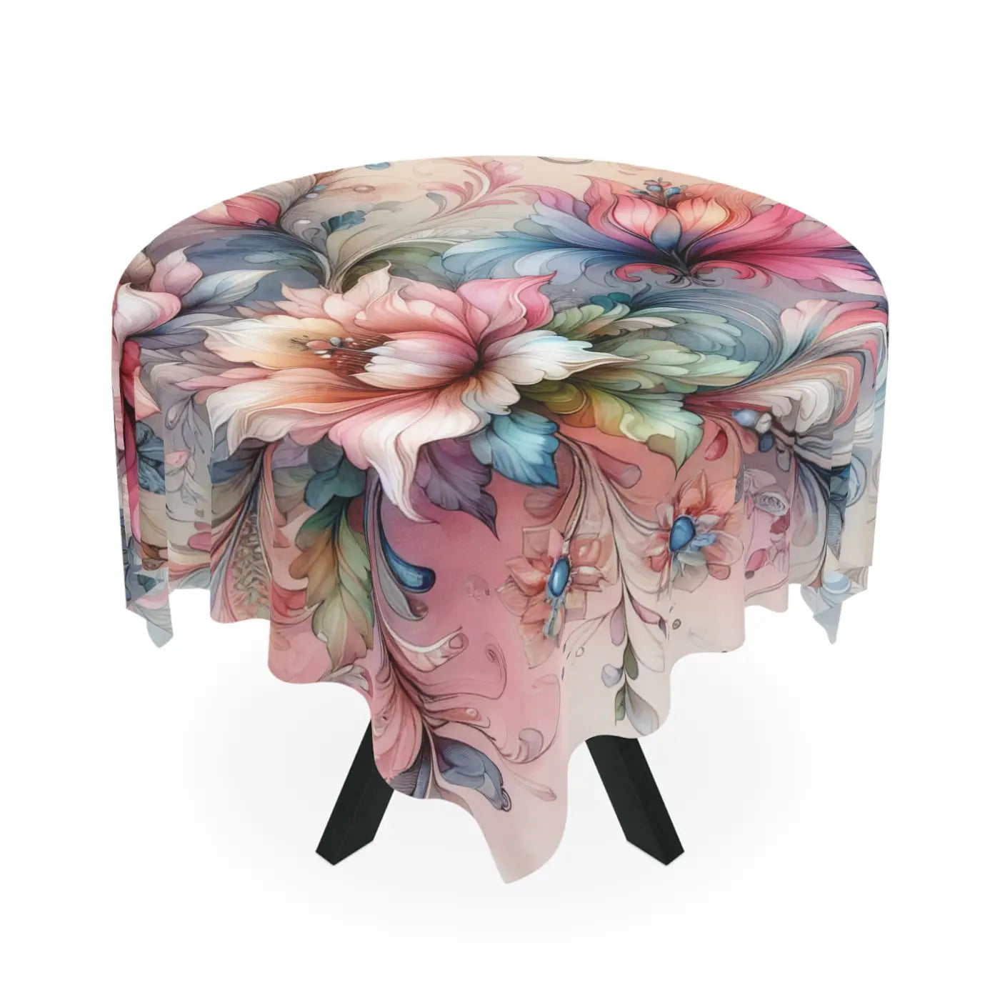 Intricately Designed Watercolor Tablecloth - Elegant Dining - DipaliZ