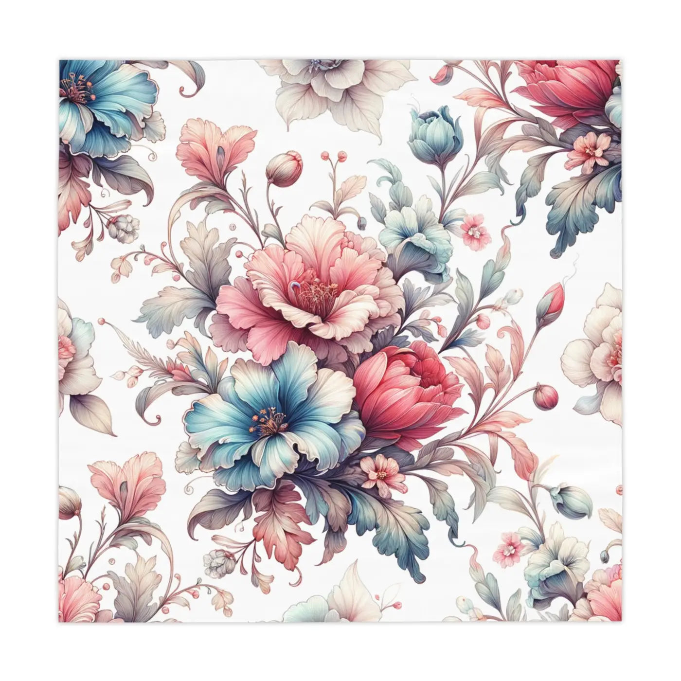 Watercolor Flowers Intricately Designed Tablecloth - DipaliZ