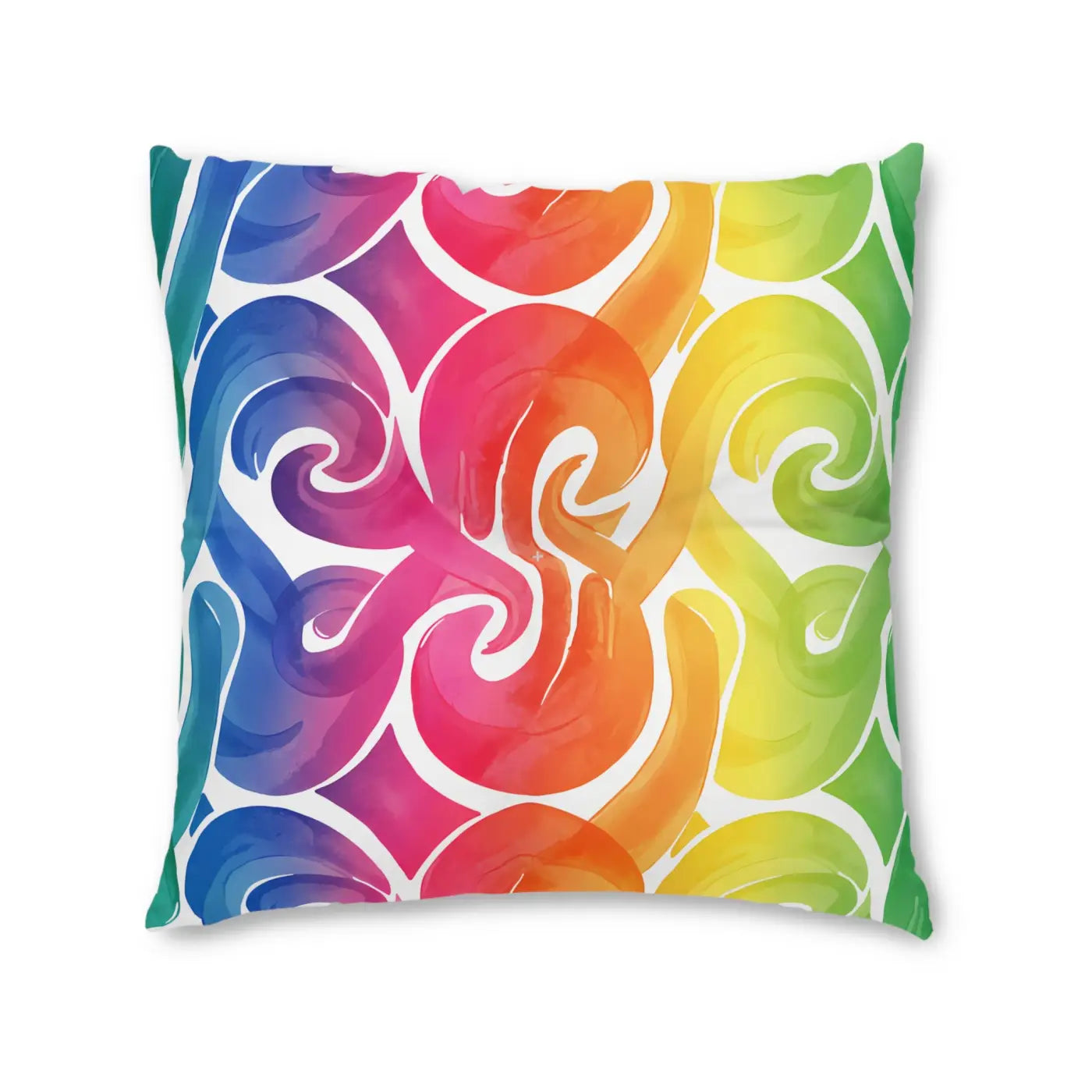 Rainbow Swirl Tufted Floor Pillow - Vibrant Home Decor - DipaliZ