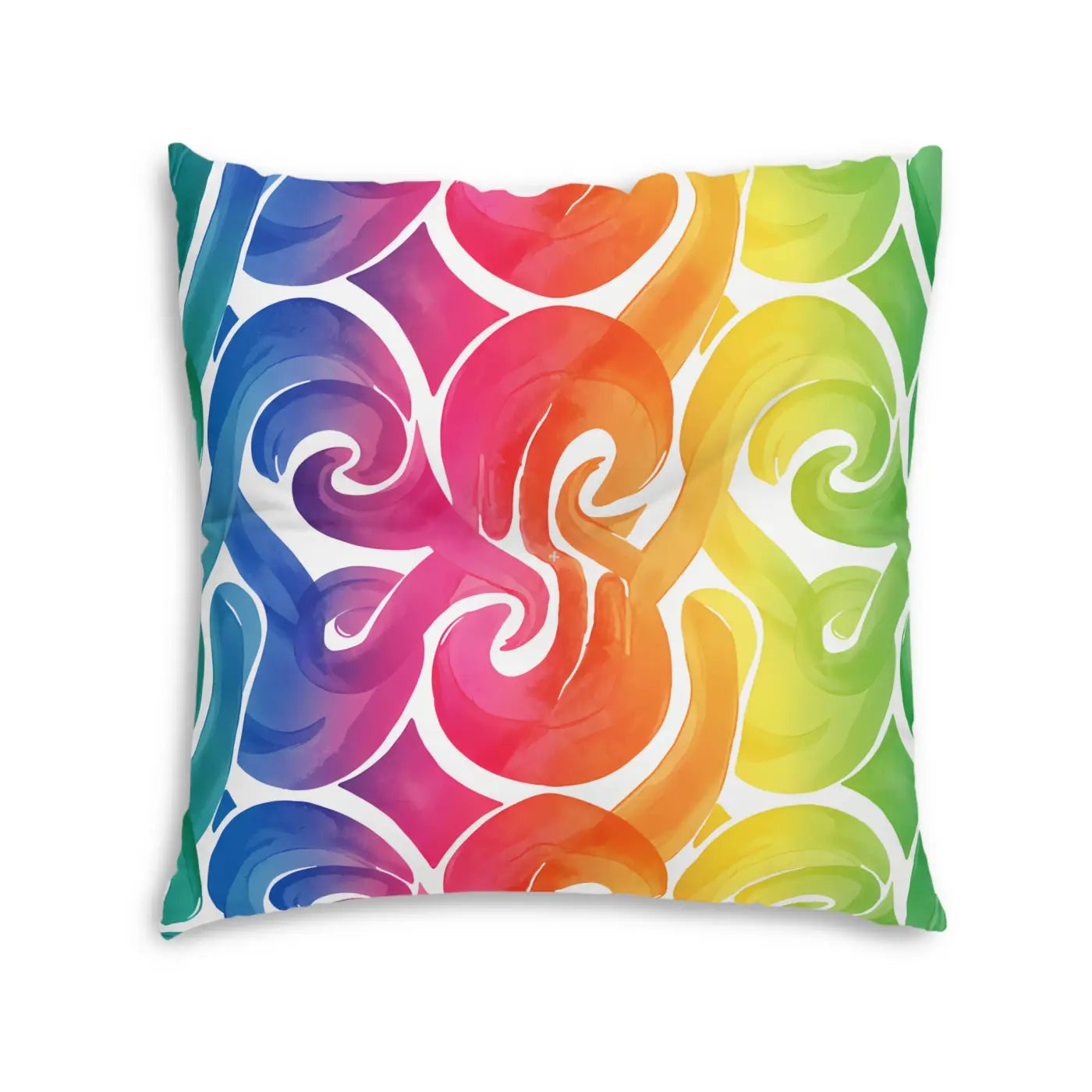 Rainbow Swirl Tufted Floor Pillow - Vibrant Home Decor - DipaliZ