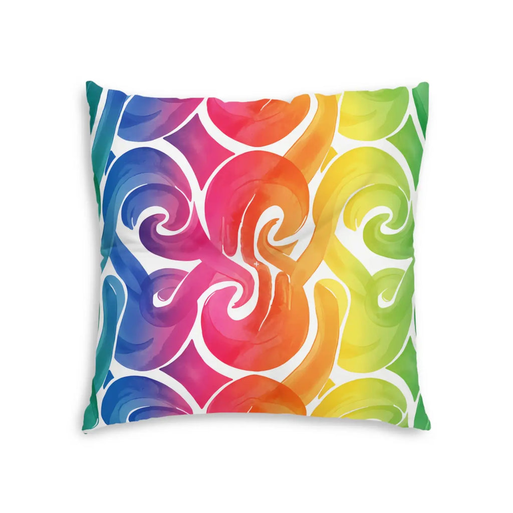 Rainbow Swirl Tufted Floor Pillow - Vibrant Home Decor - DipaliZ