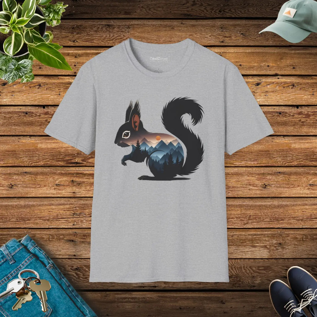 Unisex Softstyle T-Shirt - Squirrel Mountain Design - DipaliZ