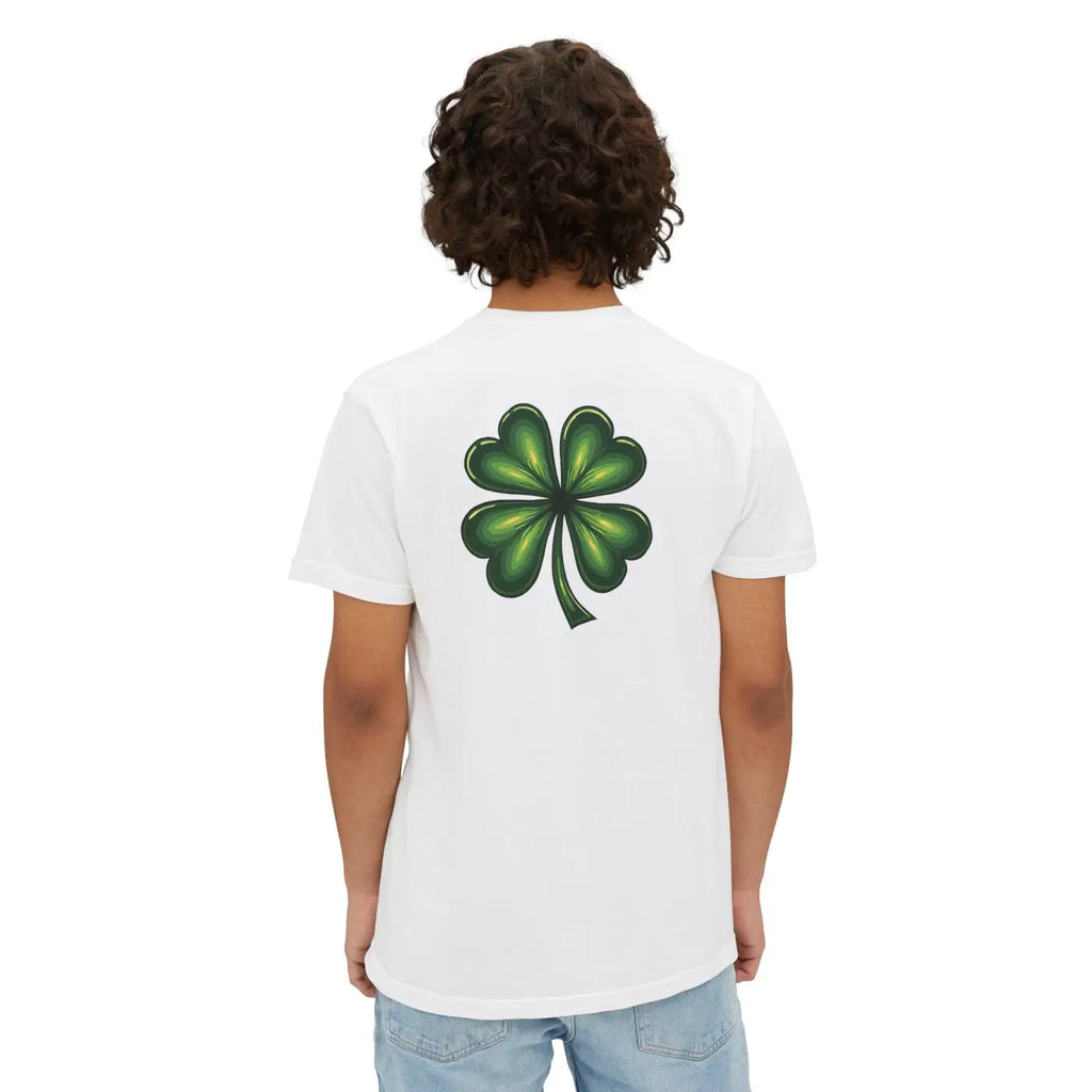 St Patricks Day Clover Pocket Tee - Festive Irish Design - DipaliZ