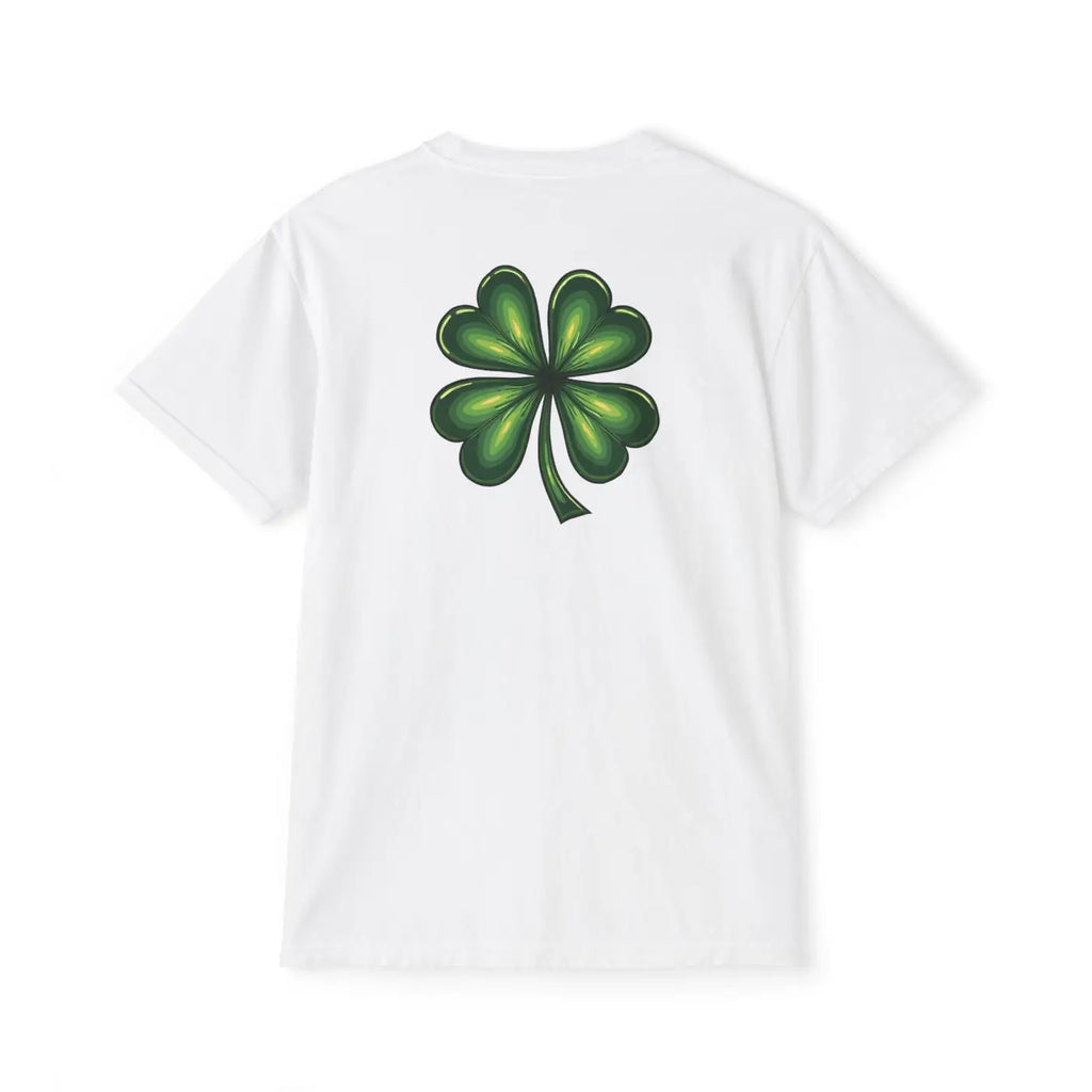 St Patricks Day Clover Pocket Tee - Festive Irish Design - DipaliZ