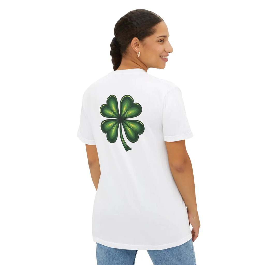 St Patricks Day Clover Pocket Tee - Festive Irish Design - DipaliZ