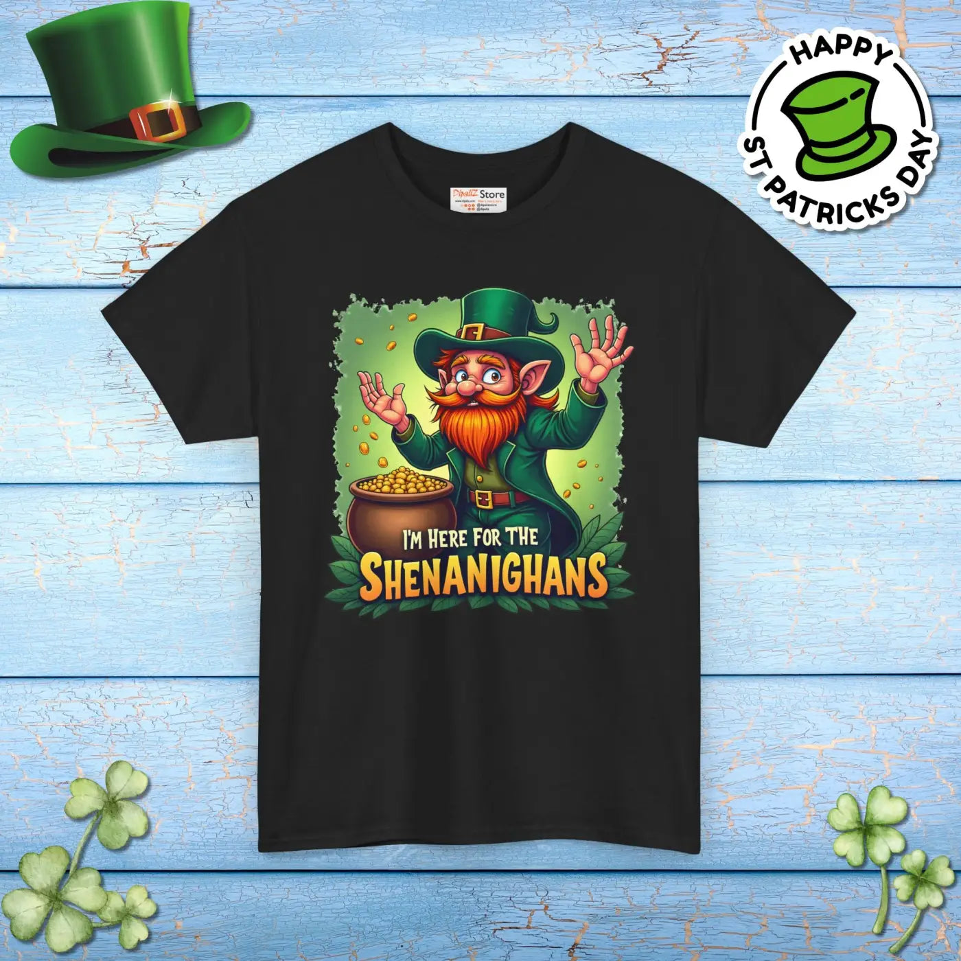 Rock St Patrick Heavy Cotton Tee - Shenanigans Everyday Style - DipaliZ