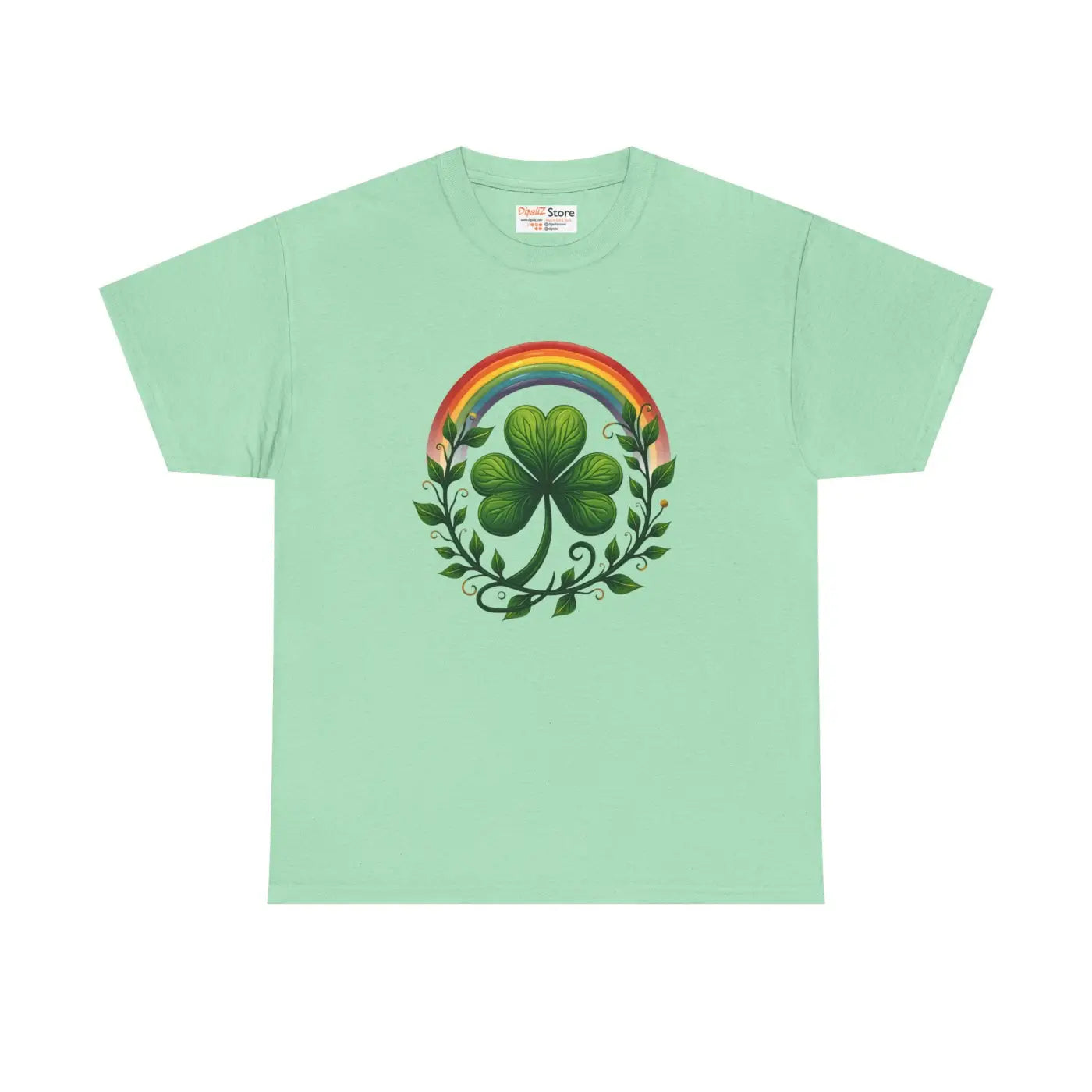 Patricks Unisex Heavy Cotton Tee Shamrock Rainbow - DipaliZ