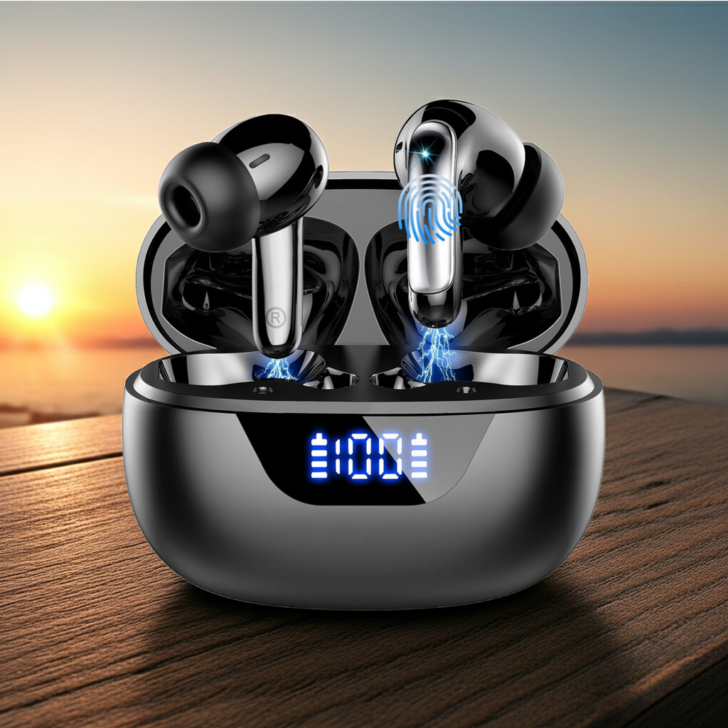 Wireless Bluetooth 5.3 Earbuds, 48H Playtime, ENC Mic, LED Charging Case, IP7 Waterproof