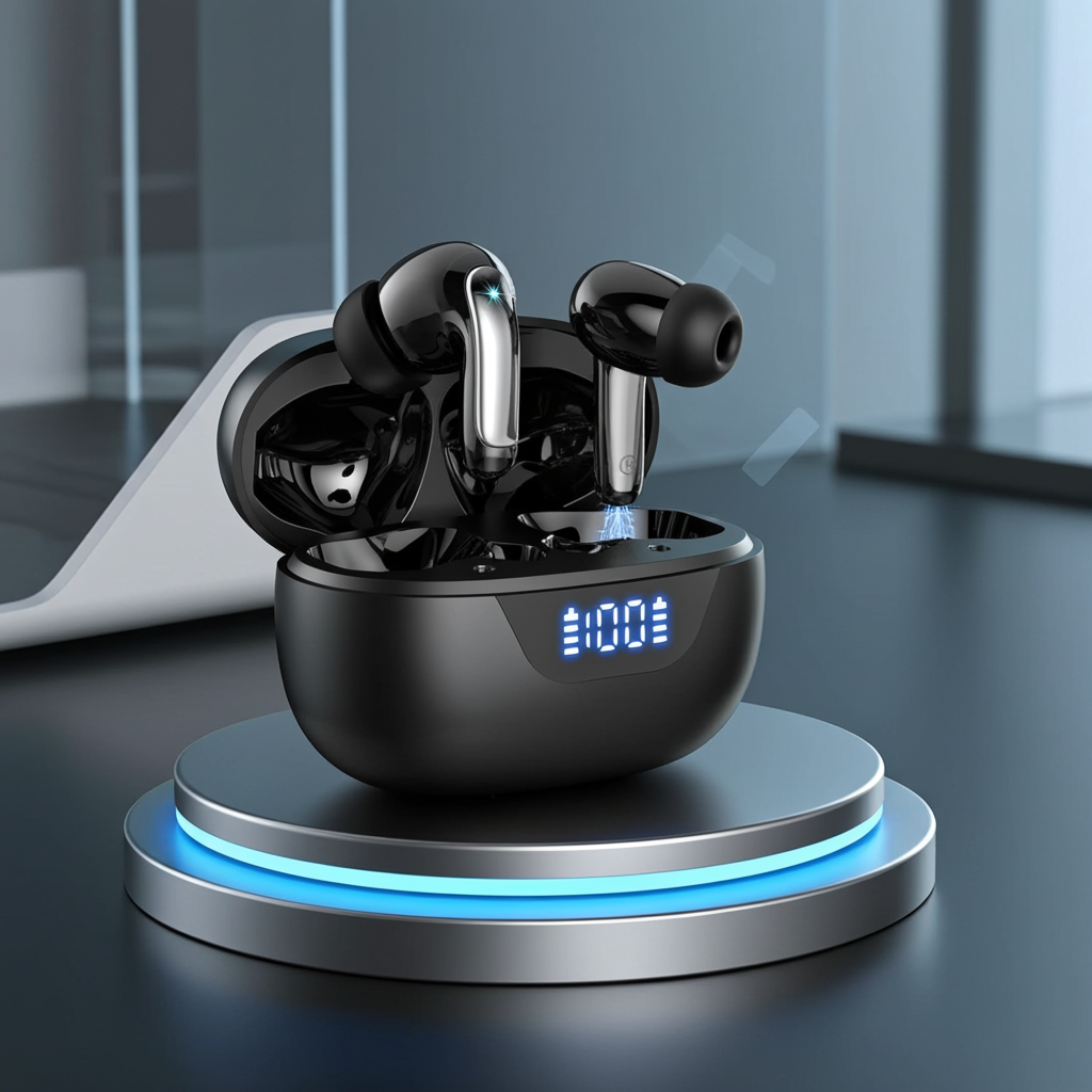 Wireless Bluetooth 5.3 Earbuds, 48H Playtime, ENC Mic, LED Charging Case, IP7 Waterproof