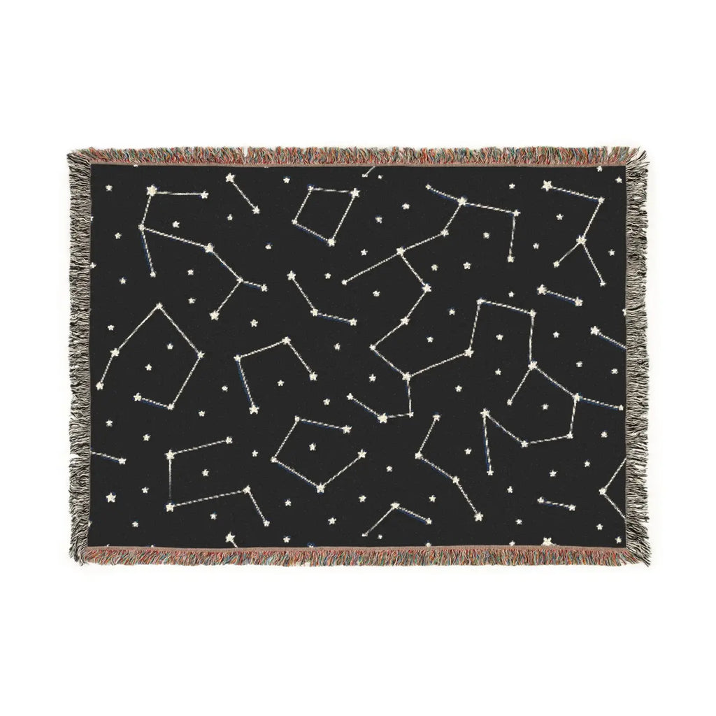 Starry Night Woven Blanket - Cozy Constellation Throw - DipaliZ