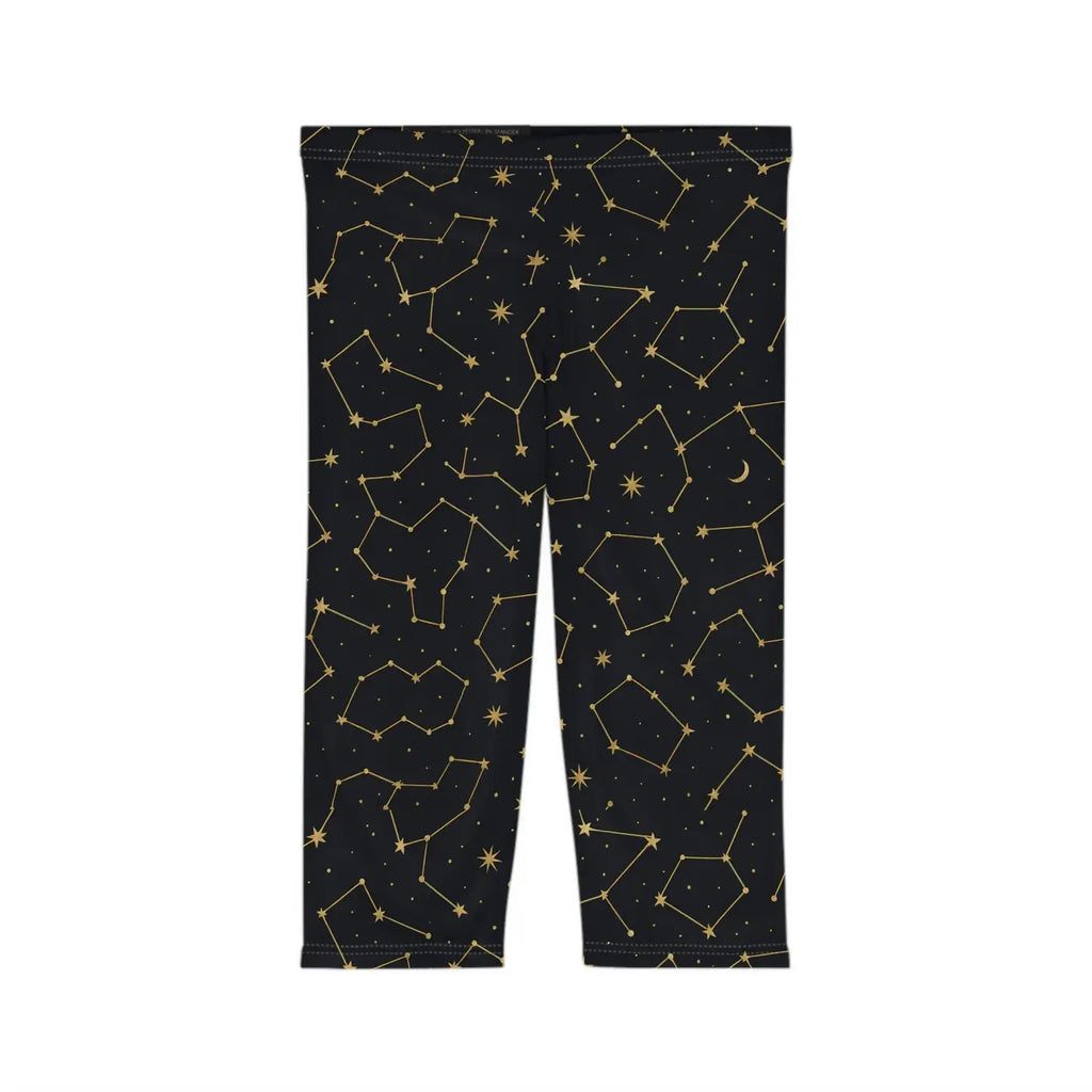 Starry Sky Capri Leggings - Constellation Design Activewear - DipaliZ