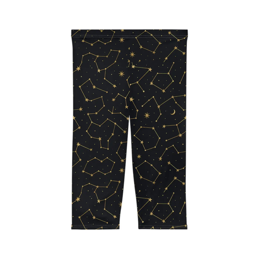 Starry Sky Capri Leggings - Constellation Design Activewear - DipaliZ