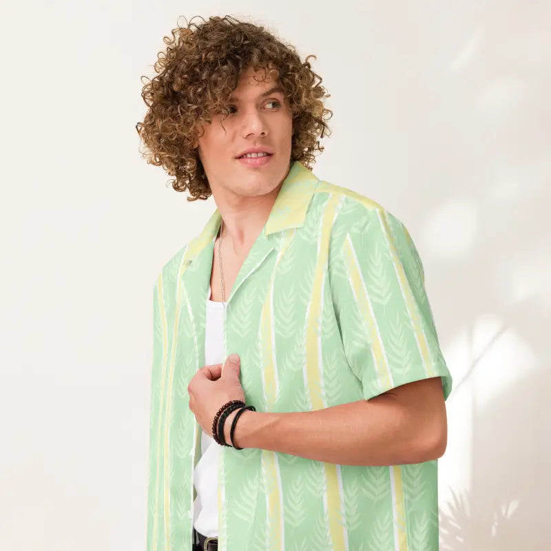 Leaves Unisex Button Shirt - Summer Adventure Style - DipaliZ