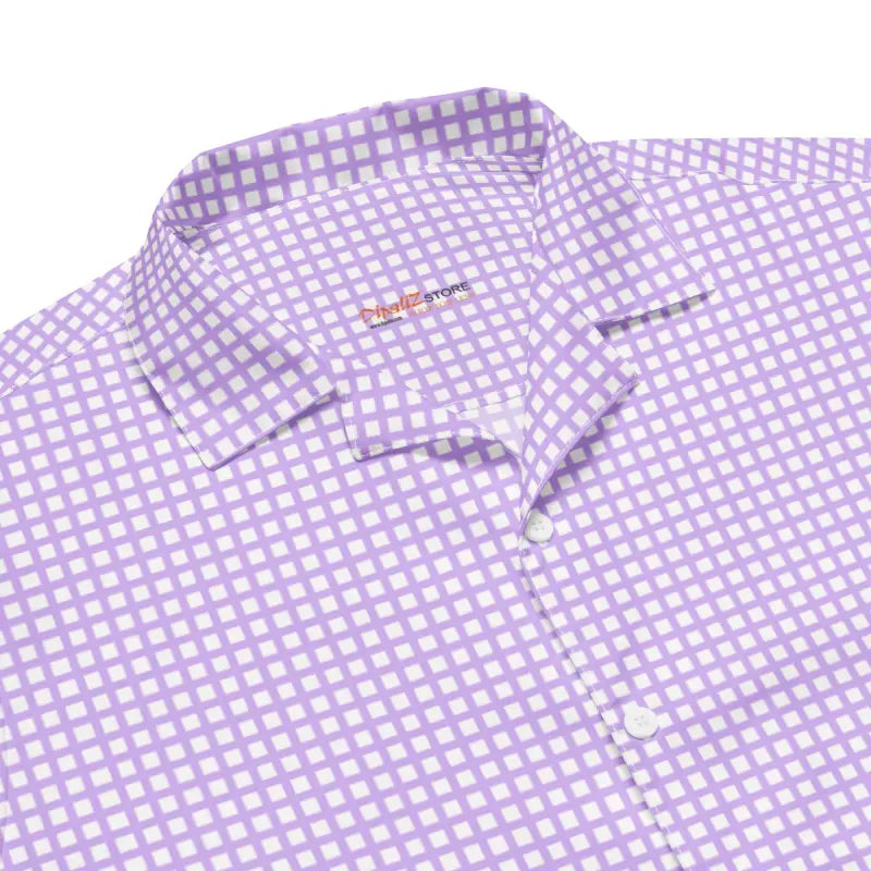Purple Checkered Moisture Wicking Summer Shirt - DipaliZ