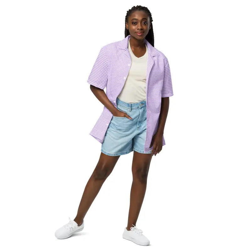 Purple Checkered Moisture Wicking Summer Shirt - DipaliZ