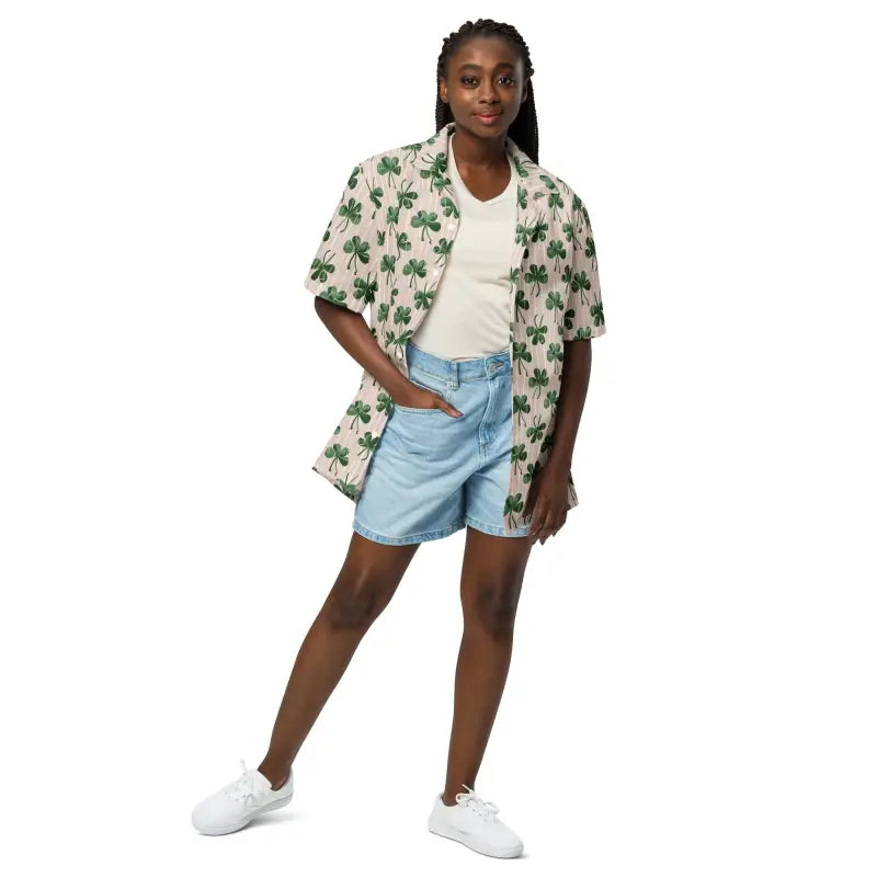Stripes Unisex Button Shirt - Eco-Friendly Summer Style - DipaliZ