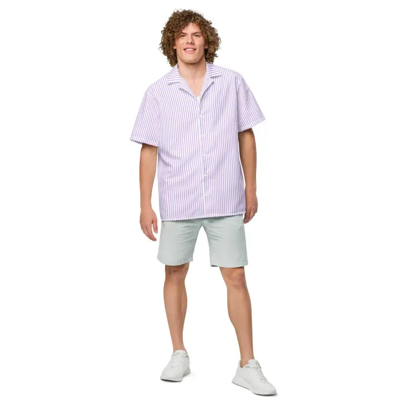 Purple Striped Moisture Wicking Shirt - Cool Comfort - DipaliZ