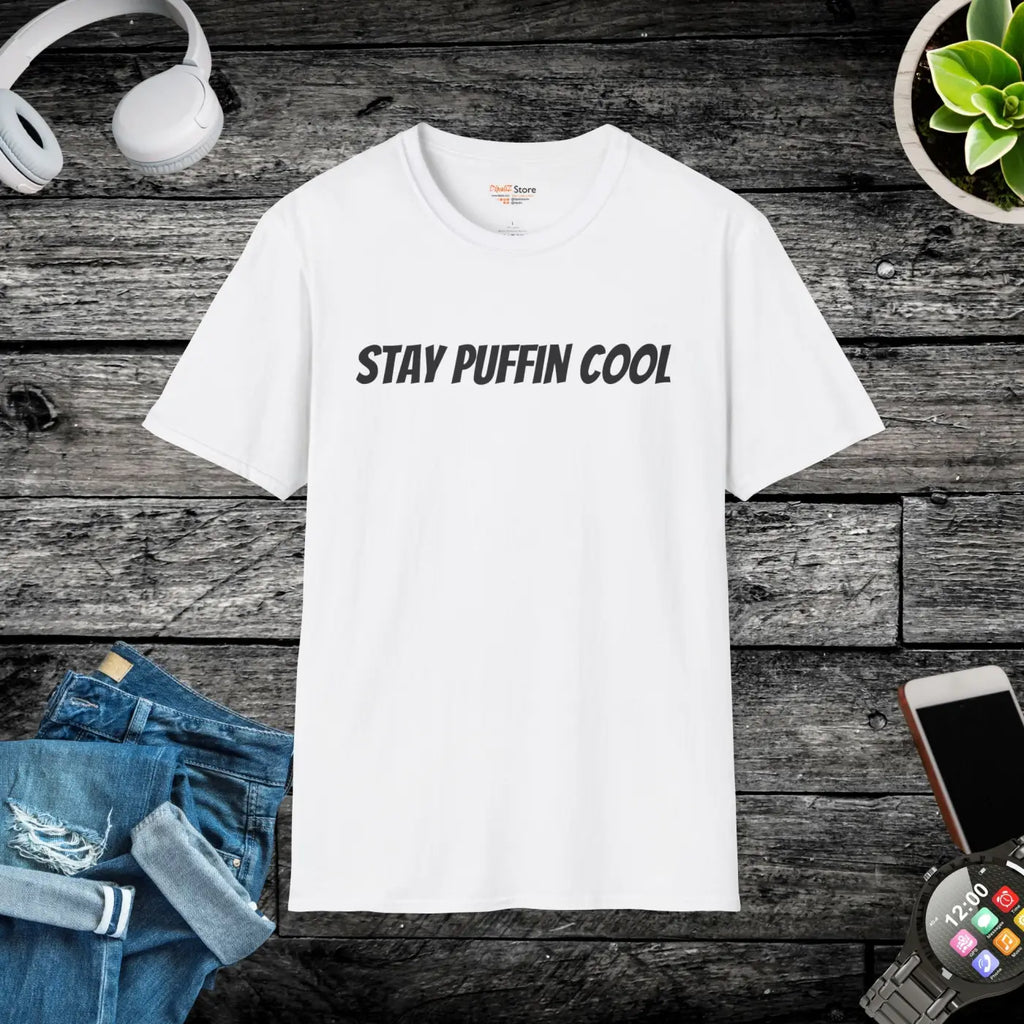 Stay Puffin Cool Unisex Softstyle Tee - Comfort Fit - DipaliZ