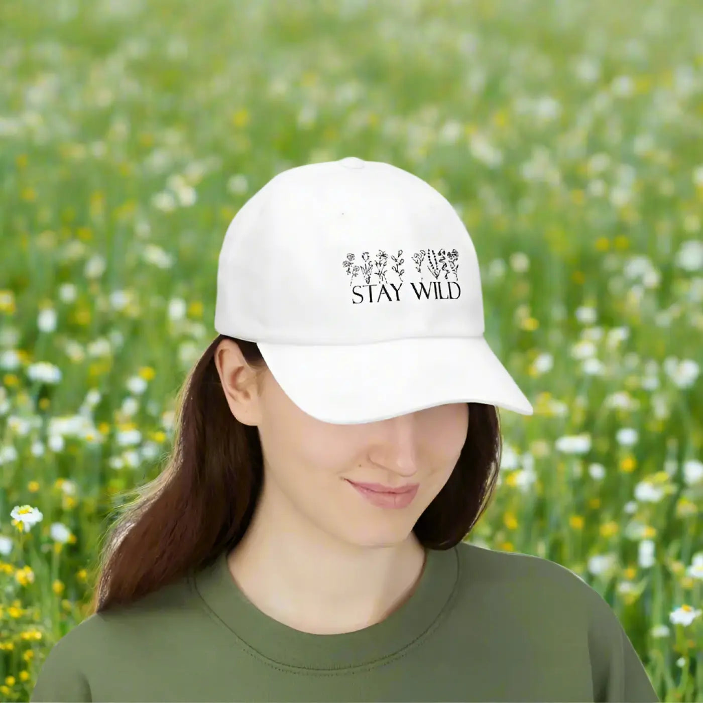 Stay Wild Classic Dad Cap - Floral Design for Nature Lovers - DipaliZ