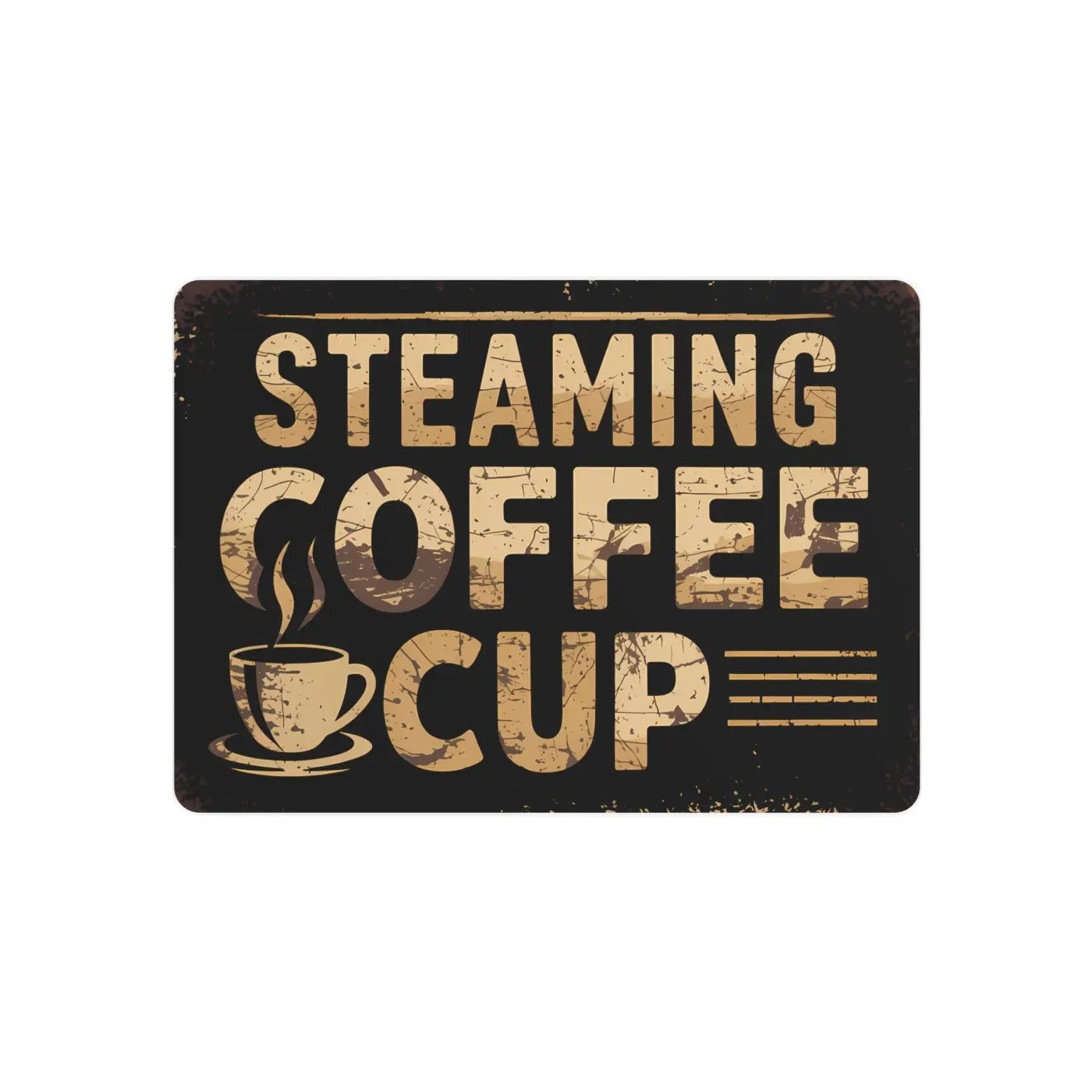 Vintage Steaming Coffee Cup Metal Sign - Retro Decor - DipaliZ