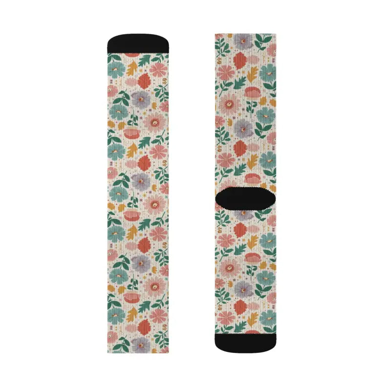 Pastel Flowers Socks - Chic Floral Fashion Statement - DipaliZ