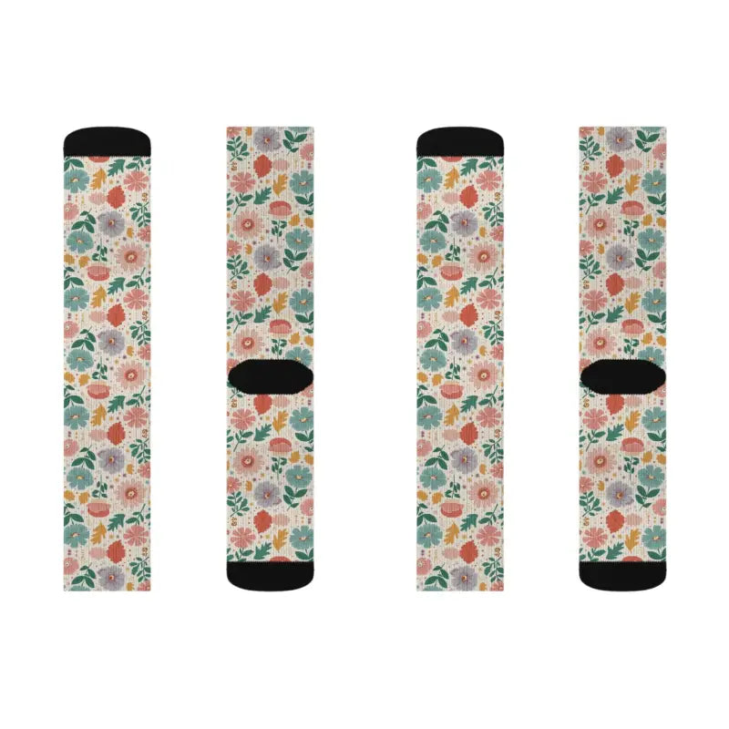 Pastel Flowers Socks - Chic Floral Fashion Statement - DipaliZ