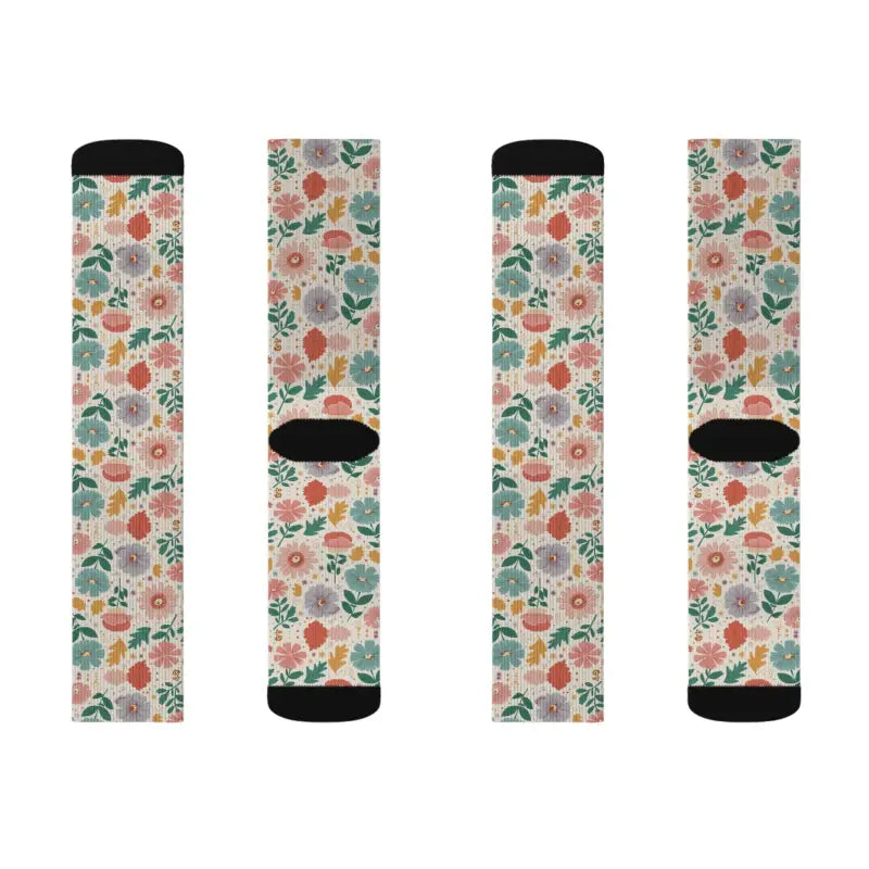 Pastel Flowers Socks - Chic Floral Fashion Statement - DipaliZ