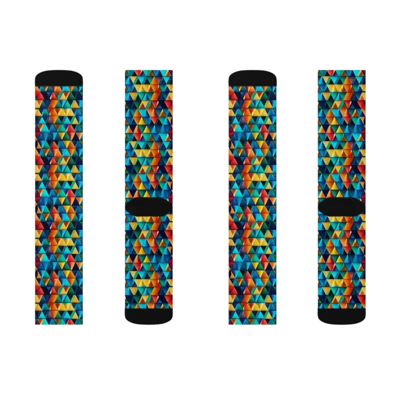 Bold Triangles Pattern Sublimation Socks - Eco-Friendly Gifts - DipaliZ