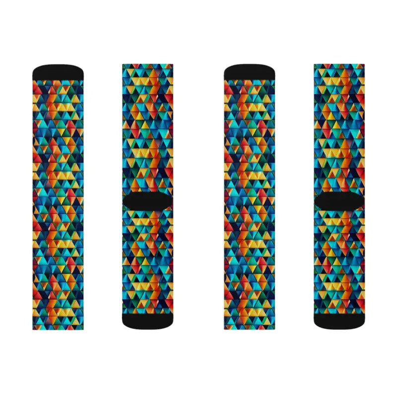 Bold Triangles Pattern Sublimation Socks - Eco-Friendly Gifts - DipaliZ