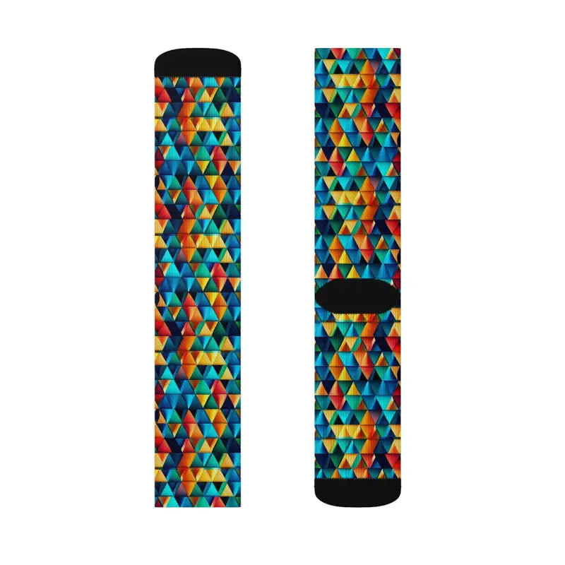 Bold Triangles Pattern Sublimation Socks - Eco-Friendly Gifts - DipaliZ