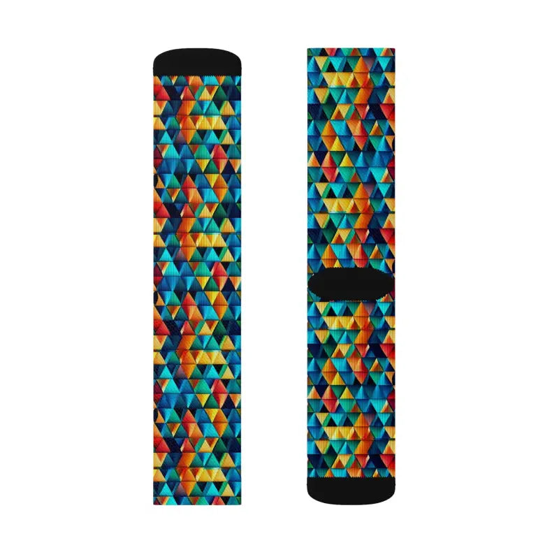 Bold Triangles Pattern Sublimation Socks - Eco-Friendly Gifts - DipaliZ