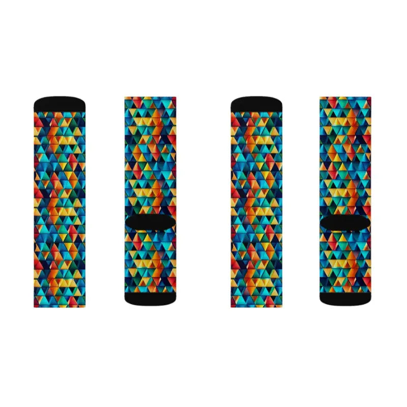 Bold Triangles Pattern Sublimation Socks - Eco-Friendly Gifts - DipaliZ
