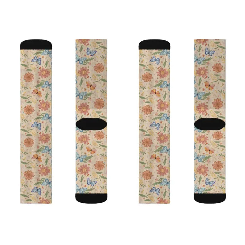 Sublimated Socks - Flowers and Butterflies Design - DipaliZ