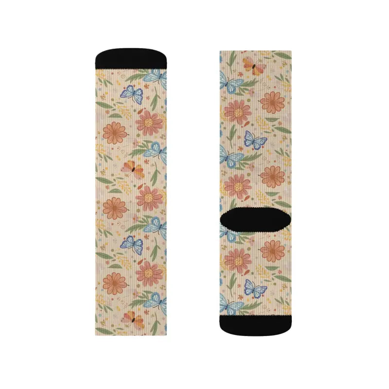 Sublimated Socks - Flowers and Butterflies Design - DipaliZ