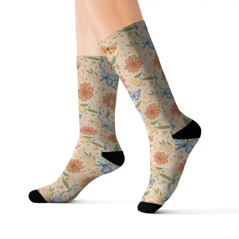 Sublimated Socks - Flowers and Butterflies Design - DipaliZ