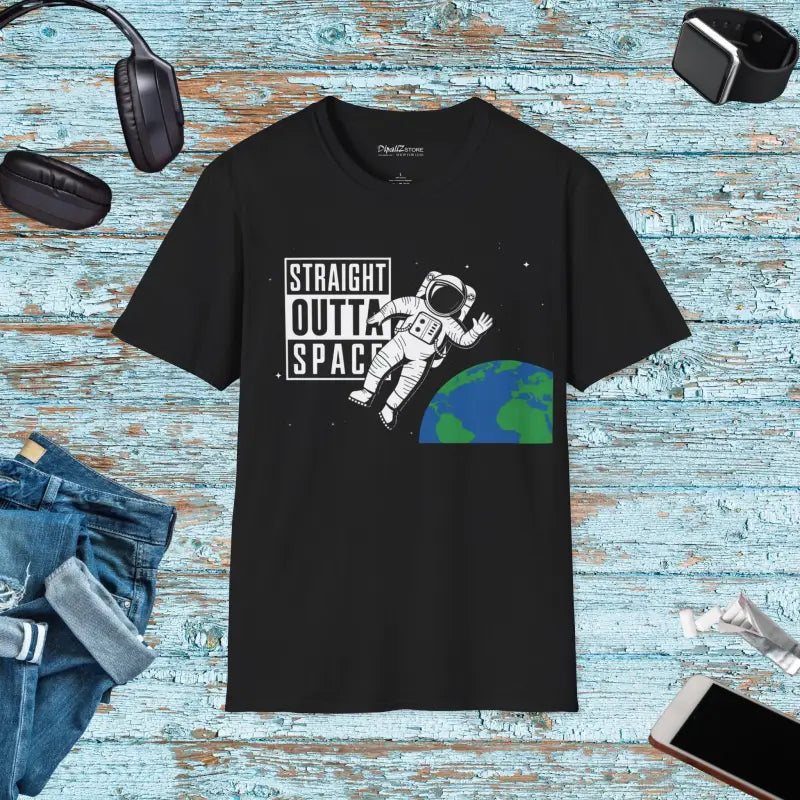 Straight Outta Space T Shirt - Unisex Softstyle Cotton Tee - DipaliZ