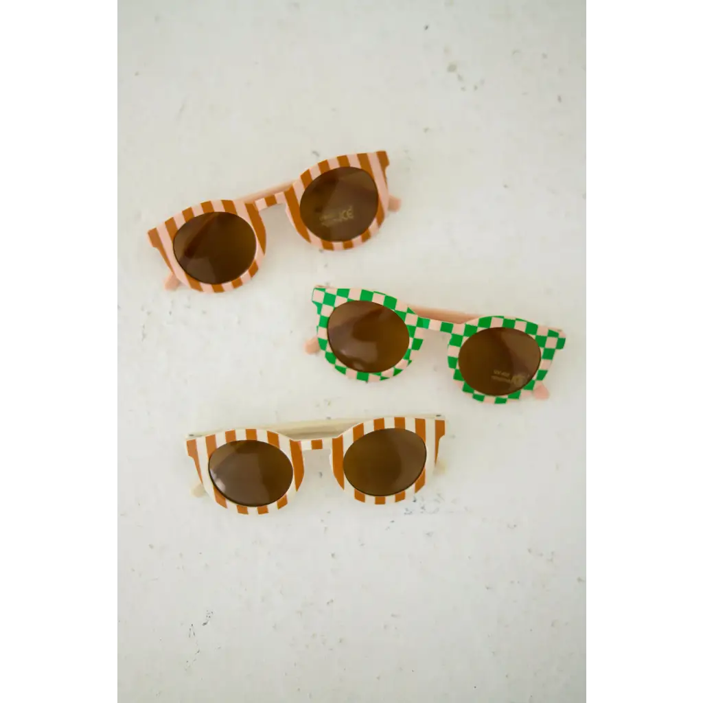 Striped Sunglasses for Kids | Pink/Brown