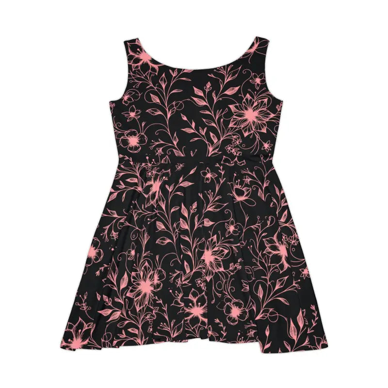 Skater Dress with Intricately Designed Flowers and Vines - DipaliZ