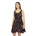Skater Dress with Intricately Designed Flowers and Vines - DipaliZ