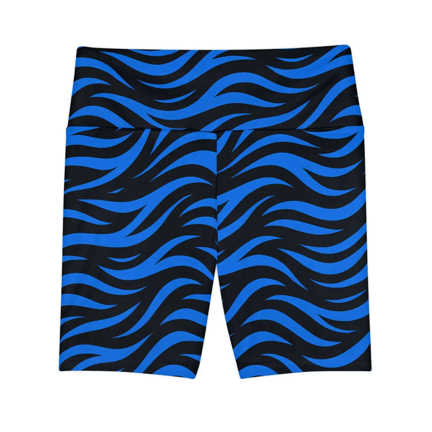 Striped Workout Shorts - Blue Striped Design - DipaliZ