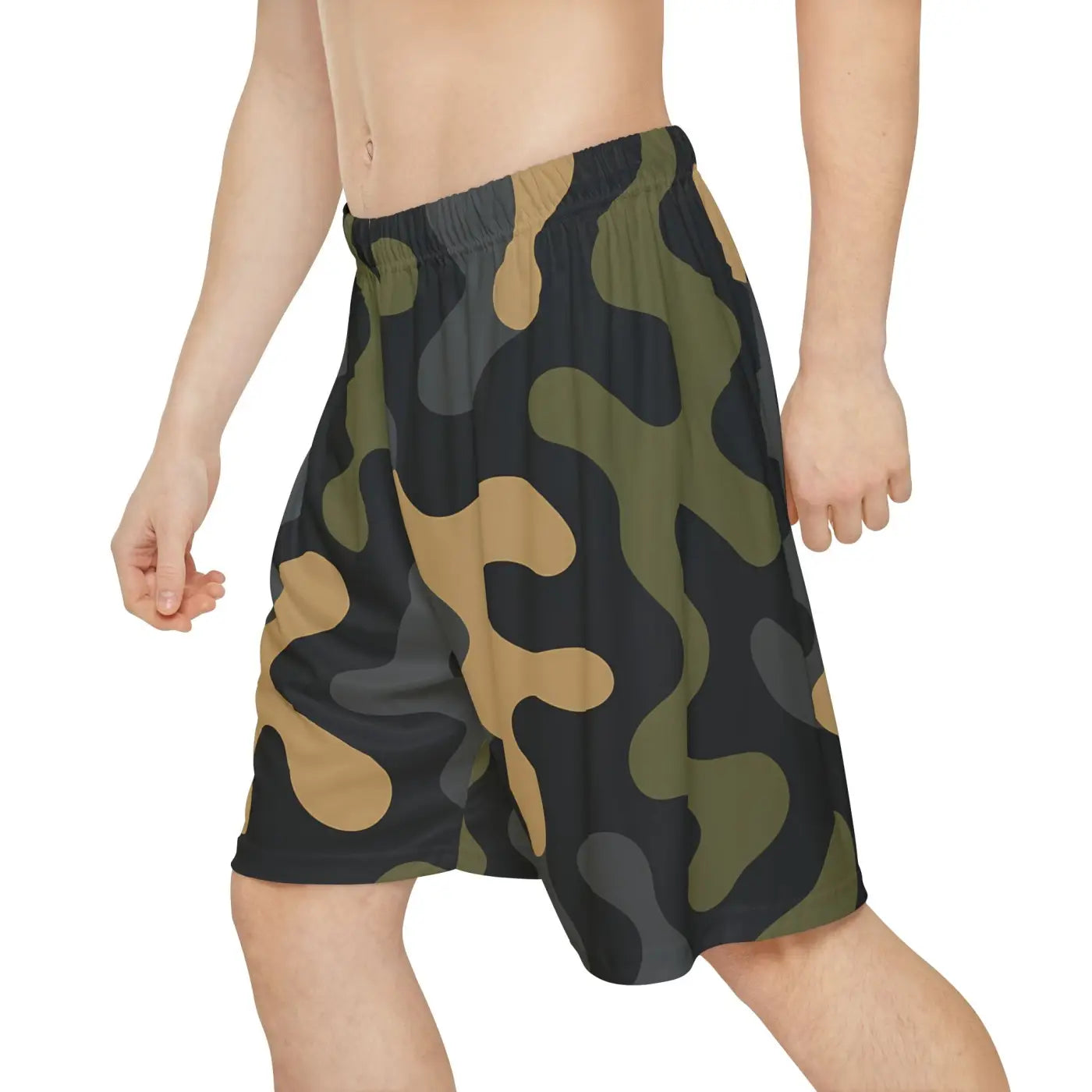 Men's Sports Shorts - Vibrant Camo Summer Workout Gear - DipaliZ