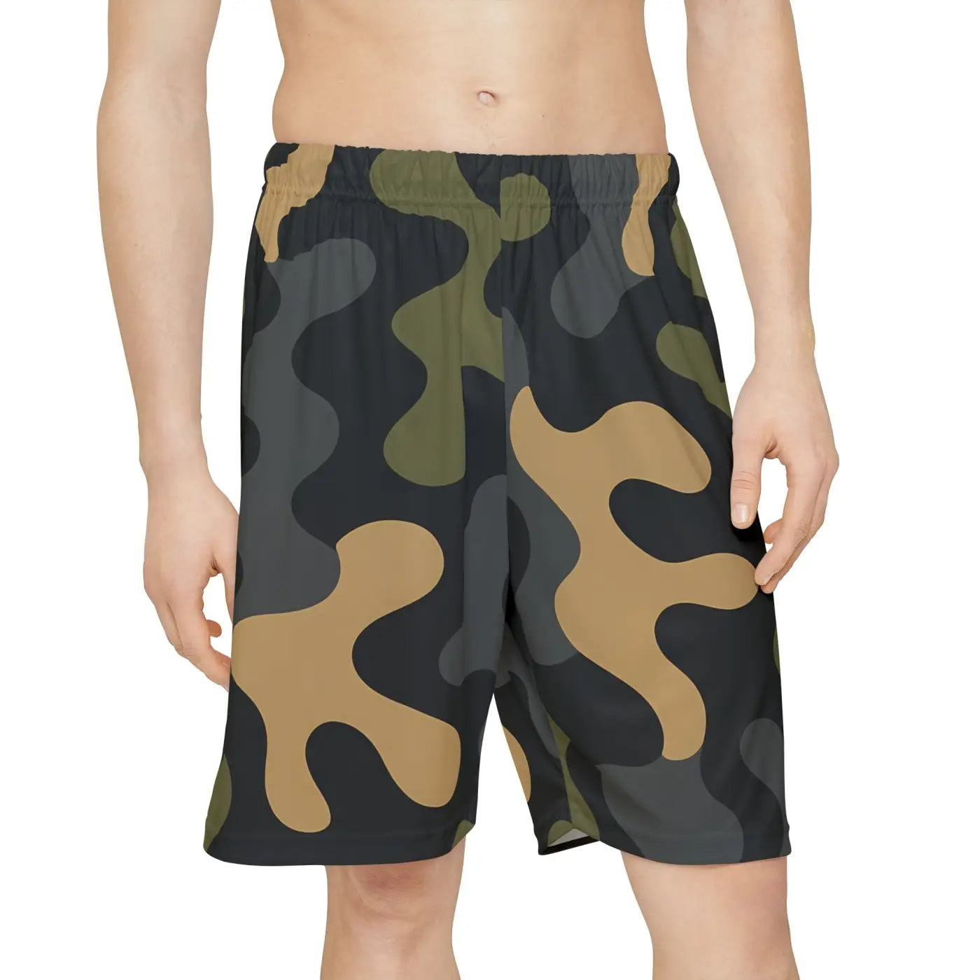 Men's Sports Shorts - Vibrant Camo Summer Workout Gear - DipaliZ