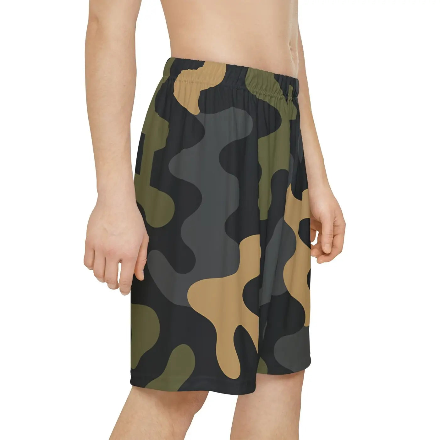 Men's Sports Shorts - Vibrant Camo Summer Workout Gear - DipaliZ