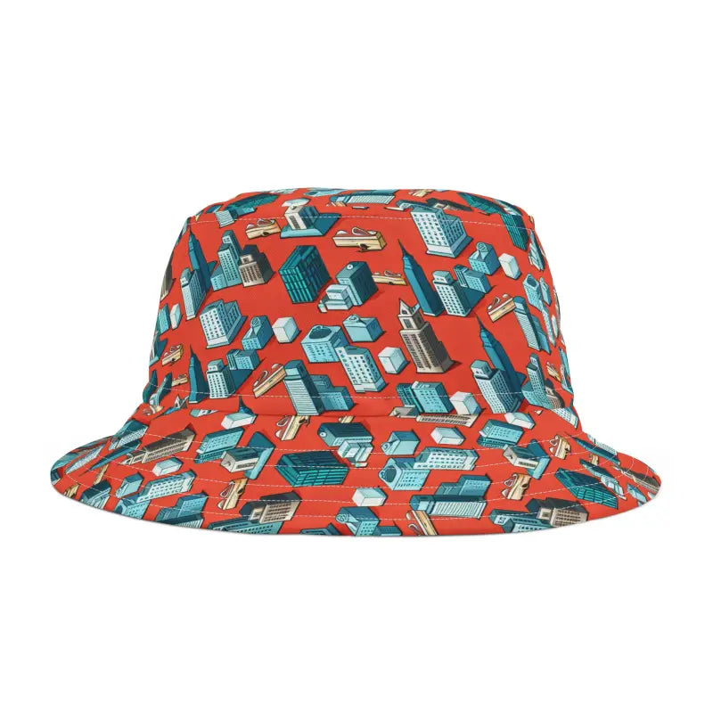 Urban Bucket Hat - City Buildings Polyester Style - DipaliZ