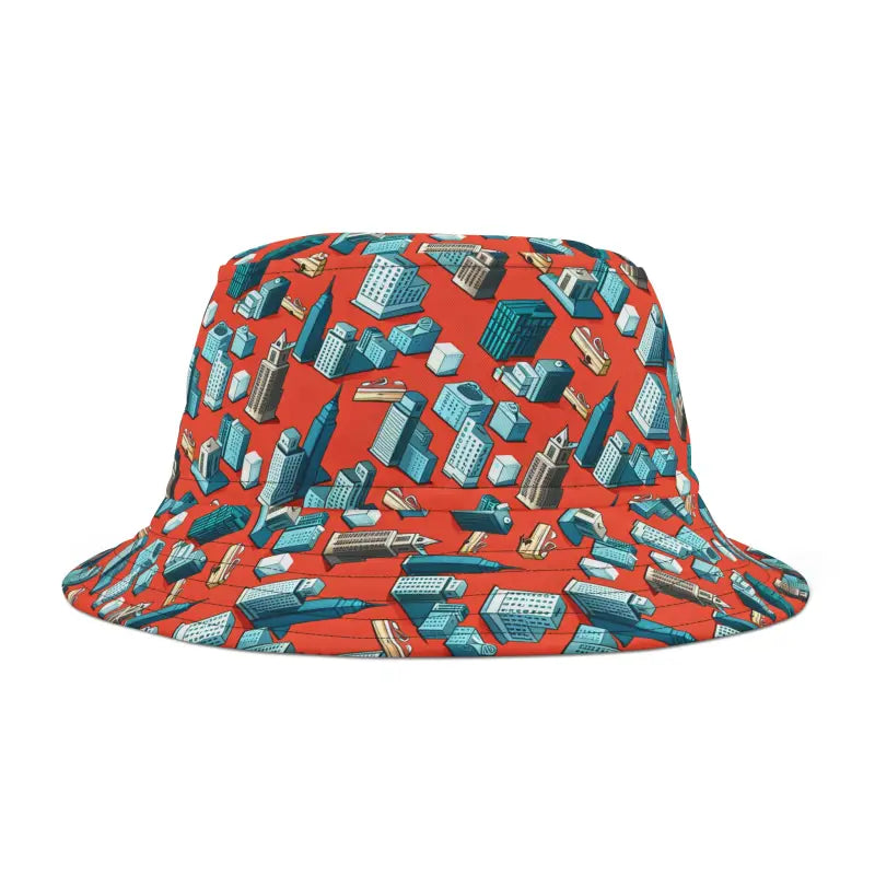 Urban Bucket Hat - City Buildings Polyester Style - DipaliZ